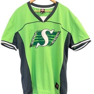 Saskatchewan Roughriders men’s L Rider Pride Green and Gray Men's Jersey GUC